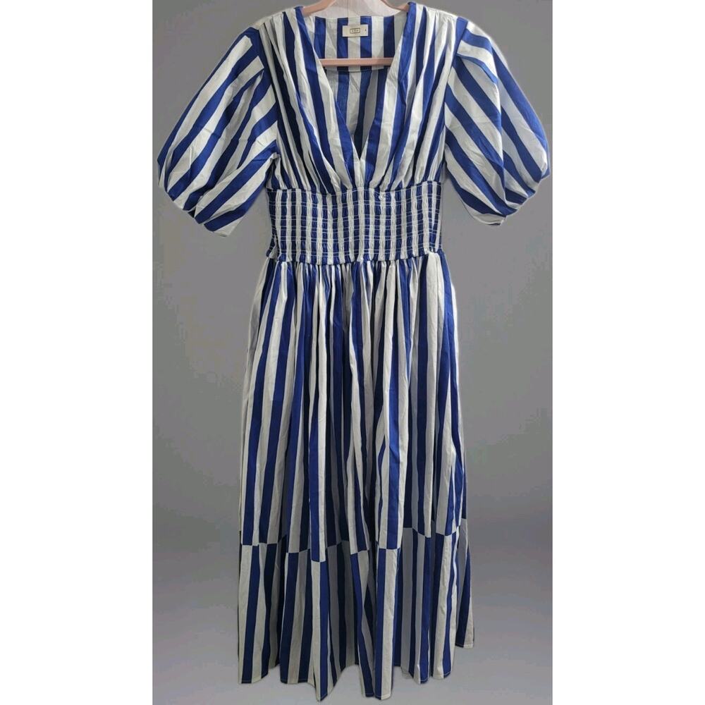 AYR Extra Extra Dress Marais Blue Regatta Stripe Sz Medium Sold Out $325 Retail